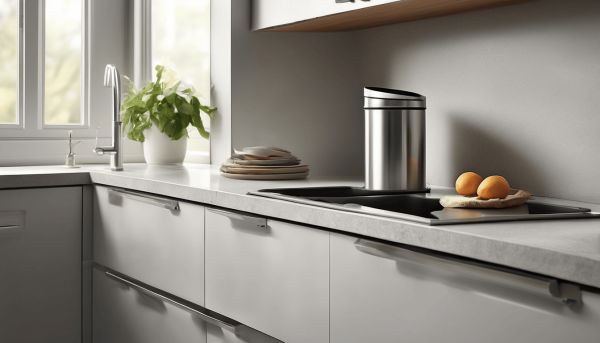Idéale pour petites cuisines, la poubelle cuisine compacte 20l